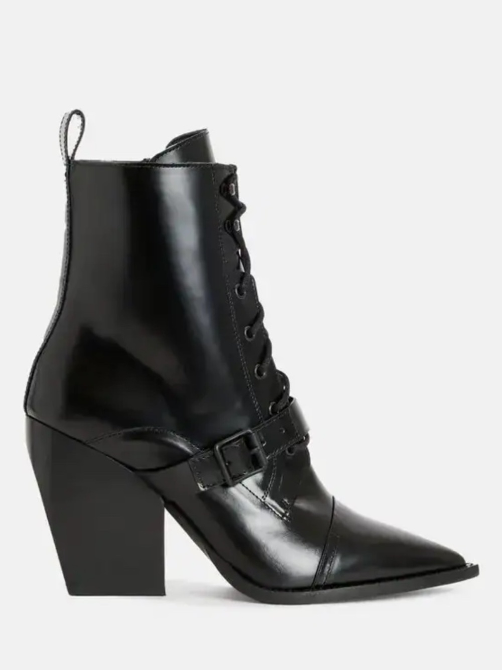 All Saints Bianca Bootie in Black Leather